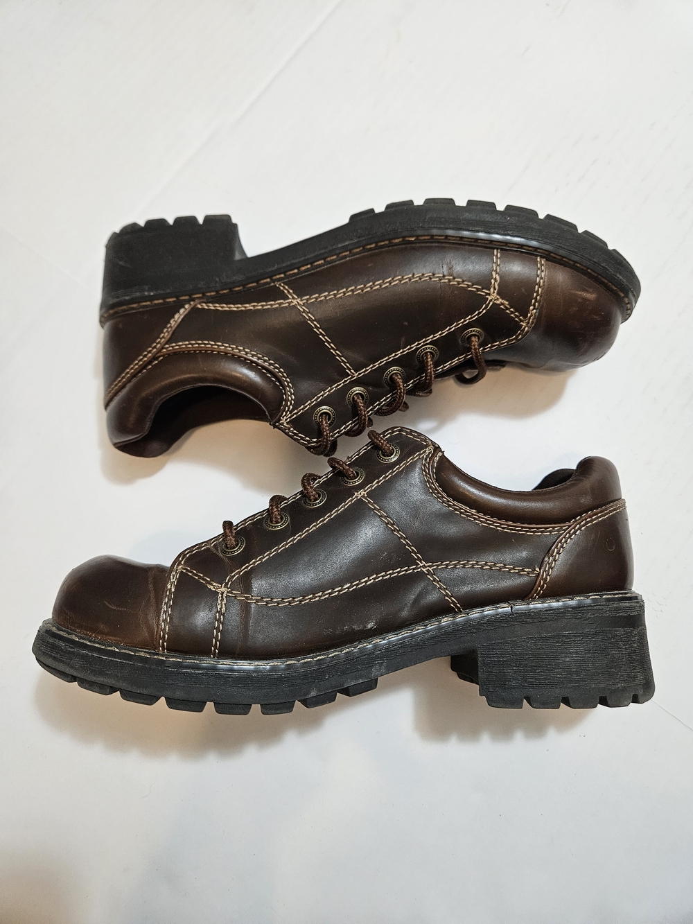 Y2K Airwalk Men's US 10 Chunky Platform Oxford Shoes Heels Brown